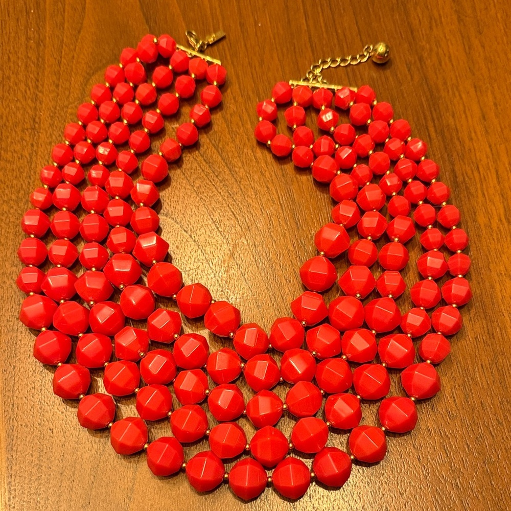 Hot Pink Beaded Necklace